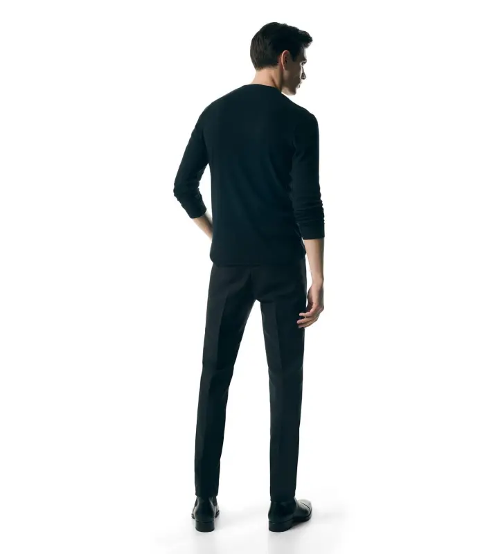 LYOCELL COTTON RIB HENLEY BLACK online